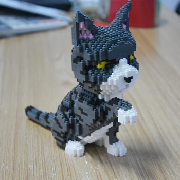 Balody 16038 perzijska Mačka Siv Mucek Živali 1190pcs 3D Model DIY Mini Diamond Bloki, Opeke Stavbe Igrača za Otroke, št Polje