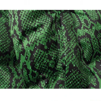 Pozimi Parkas Jopiči Hip Hop Snakeskin Python Vzorec Tiskanja Barvni Blok Mozaik Zadrgo Bombaž, Oblazinjeni Debel Plašč WY364