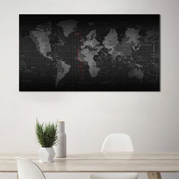 RELIABLI UMETNOSTI Stenske Slike za dnevno Sobo Svetovnem Zemljevidu Sveta Abstraktne Slike, Platno, Okrasna Plakati in Tiskanje Brez Okvirja