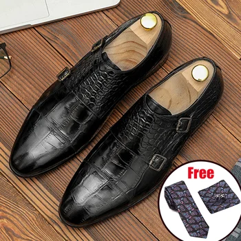 Moški pravega usnja čevlji poslovno obleko obleko, čevlji za moške blagovne znamke Bullock pravega usnja črno poročno mens čevlji black brown 2020