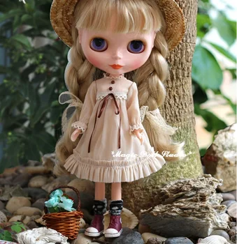 [MG525] Brezplačna Dostava Blythe Doll Obleke # Bombaž Podeželja Stil Oblačenja Nastavite Primerni Za Blythe Azone Licca Pullip Lutka Oblačil trgovina na Drobno