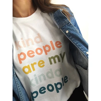 Prijazni Ljudje So Moj Nekako Ljudje T-Shirt Mlade Dame, Ženske Modni 90. letih Dekle Darilo Slogan Feministe Grunge Tumblr Tees Ponudbo Vrhovi
