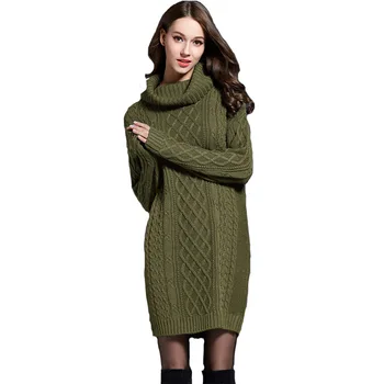 Ženski pulover 2020 jesen in zimo, Evropske in Ameriške plus velikost ženske pulover obleko dolgo visoko vratu toplo modni pulover
