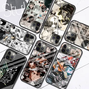 Napad Na Titan Anime Kaljeno Steklo Primeru Telefon Za iPhone 12 11 Pro Max SE 2020 X XS Max XR 7 8 6 6s Plus Kritje Coque Fundas