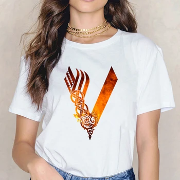 Vikingi Odin Bojevnik Legenda TShirt Vrhovi Tees Harajuku Priložnostne T-shirt Majica s kratkimi rokavi Ženske Ženska Obleke Tshirt