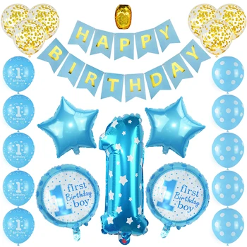 23Pcs Happy Birthday Dekoracijo Folija Balon Konfeti Ballon Trakovi Baby Tuš Banner Poroko Garland Fant Stranka DIY Dobave