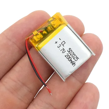 2PCS litij-ionska baterija 200mah 502025 3,7 v Li polymer baterija za prenosni MP3, MP4, GPS daljinski krmilniki