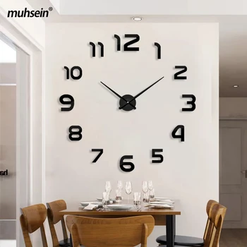 Muhsein Moderne Stenske Ure 3D Številke Ura Velikosti DIY Stenske Nalepke Ura Doma Dekor Ure Nemo Quartz uro Brezplačna Dostava