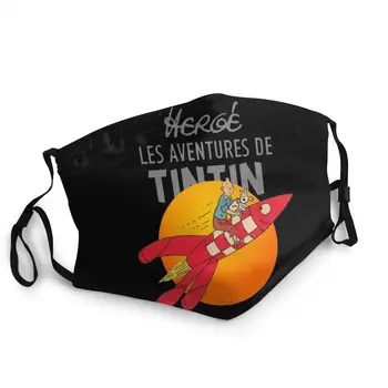 Rock In Roll TINTIN Adventures Of Tintin Grafiko, Tiskanje za Večkratno uporabo Maske Neverjetno Anti Haze