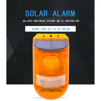 Na prostem Sončne Brezžični PIR Senzor Gibanja Nepremočljiva Sireno Za Vrt Dom Vlomilec Home Security Alarmni Sistem Sončne Alarm Svetlobe