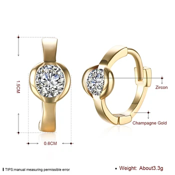 DOTEFFIL 925 Sterling Srebro 18K Zlato Diamond AAA Cirkon Uhani Za Ženske, Nakit Modni Poroko Udejstvovanje Stranka Darilo