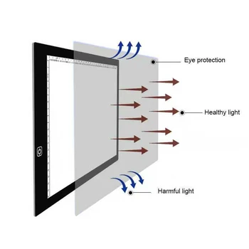 A3 A4 A5 Grafični Tablet LED Sledenje Polje Svetlobe Ultra Tanek Stepless možnost zatemnitve Osvetlitve Artcraft Svetlobe Tabela Pad Odbor z Lestvico