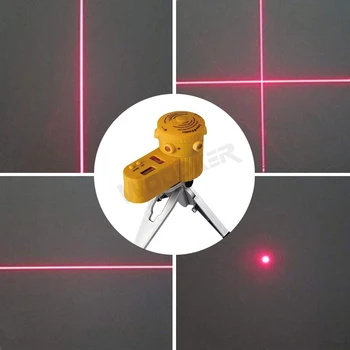 Večfunkcijsko Križ Line LED Rdeč Laserski Ravni Opremo, Merilno Orodje, S Stojalom