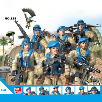Sodobne vojaške vojske Združenih Narodov za Mirovne sile figuric zidarske opeke ww2 orožja mega bloki igrače za darila