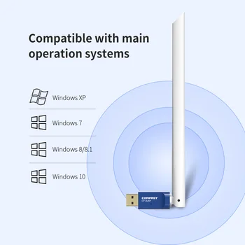 Comfast Prost Gonilnik 300Mbps Brezžični USB Wifi Adapter Sprejemnik 2,4 Ghz Visok Dobiček 6dBi Antena Močan Signal Omrežna Kartica CF-826F