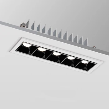 Linija pravokotnik LED stropni reflektor zatemniti 2W 4W 10W 20W 30W LED vgradni downlight, za anti-glare življenjski prostor oltarja svetlobe