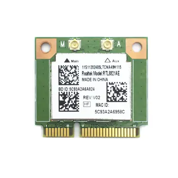 Brezžični WiFi RTL8821AE 802.1 ac 2.4/5.0 GHz, Bluetooth Combo 4.0 Kartico Presega Intel 3160