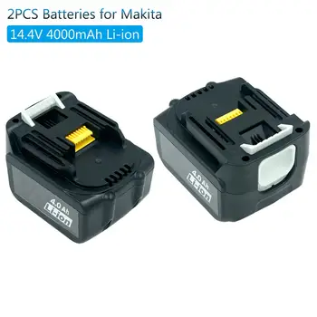 Daliopow 2 Paket 14,4 V 4000 mah Litij-Ionska Baterija za Makita BL1430 BL1440 BL1450 BL1460 TD140D BDA350 BDF451