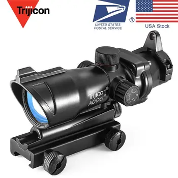 Trijicon ACOG 1X32 Red Dot Sight Puško Področji za Airsoft Pištolo Fit 20 mm Železniškega Lov Optične Pogled Puška Jasno Lovec Obseg
