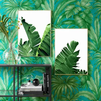 Tropsko Zelena Dlan Aloe Banana Listov Wall Art Platno Slikarstvo Nordijska Plakatov In Fotografij Stenske Slike Za Dnevna Soba Dekor