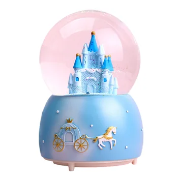 1 Pc Kristalno Kroglo LED Svetlobna Samodejno Plaz S 7 Glasbe Spin Music Box Božič, Rojstni dan, Darila Dom Dekoracijo Ornament