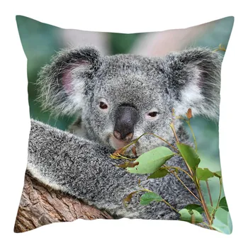 Koala Panda Živali Natisnjeni Poliester Blazino Kritje Blazine Pokrov Dekorativne Prevleke za Domači Kavč, Stol Avto Dekoracijo 45x45cm