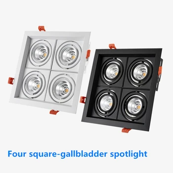 Možnost zatemnitve super svetla 4 glave vgradne kvadratnih LED Svetilke COB 40W LED Spot osvetlitev LED dekoracijo Stropne Svetilke AC85-265v
