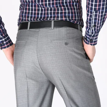 Srednjih let moške obleke, Hlače poleti tanko Visoko pasu hlače moški single Naguban business casual obleko hlače pranje in obrabo