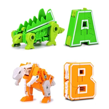 Preoblikovanje Robot Dinozaver Combiners Nastavite Abeceda Angleške Črke Otroci Gradnik Izobraževalne Igrače Darilo