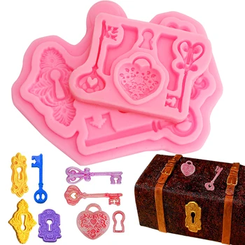 1pcs ključ pink fondat silikonski kalup za peko silikonsko plesni kuhinja 3D čokolada silikonski kalup