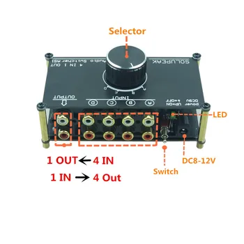 SOLUPEAK AS1 Zvočni Signal Preklopnik 4 Input 1 ali 1: 4 IZ hi-fi stereo RCA Stikalo za Ločevanje Izbirno Polje za ojačevalnik