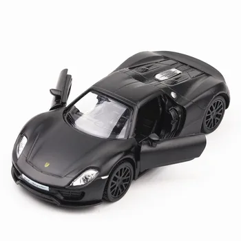 5 Palčni Visoko Simulacije Igrača Vozil Diecaste Kovinske Zlitine Avto za Porsche 918 Spyder Model Igrača Vozil Matte Black za Otroke Darilo