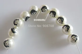 H0217 Krog Natisnjeni Pearl Gumbi 10 mm Nakit, Pribor za Šivanje Gumba(lahko izberete Vzorec)