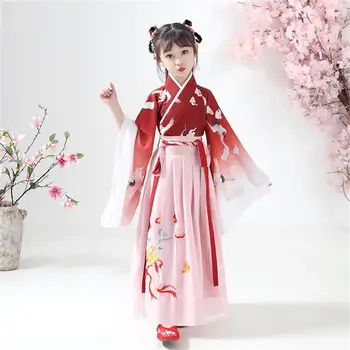 Hanfu Tradicionalni Kitajski Kostum za Otroke Otrok Tang bo Ustrezala Stopnji Dekle Pravljice Obleke Folk Obleko Starodavni Ples Kostum