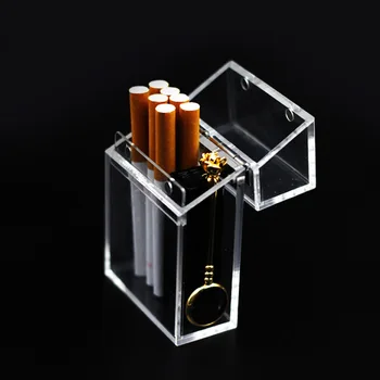 1pcs Dodatki Modni Akril Pregleden Cigaret Primeru Kovinski Dodatki Debele Lažji Prenosni Paket Prah-dokazilo Škatla za Shranjevanje