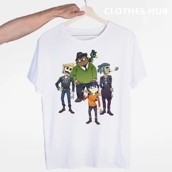 Gorillaz Glasbeni T-shirt O-Vratu, Kratke Rokave Poletje Priložnostne Modna Unisex Moških in Žensk Tshirt