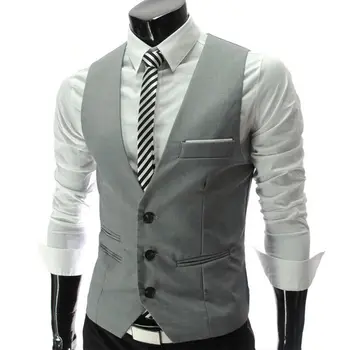 Prodajo Obleko Majice Za Moške, Slim Fit Mens Obleko Telovnik Moški Waistcoat Gilet Homme Priložnostne Brez Rokavov Formalno Podjetja Jakna