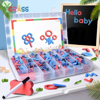Montessori Magnetni Pene Črke Razredu Abecede, določeno z Magnetom Odbor Učenje Igrače za Hladilnik Hladilnik Izobraževalne Igrače