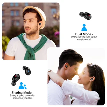 DACOM T8 TWS Bluetooth Slušalke Res Brezžične Stereo Čepkov vgrajeni Mikrofon Wireless (Hands-free ročaji očal za iPhone, Samsung