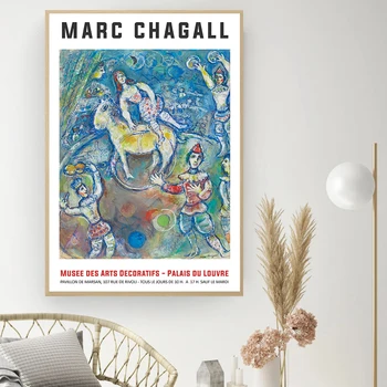 Marc Chagall Wall Art Platno, Tisk Abstraktnega Slikarstva Grafična Razstava Plakatov in Fotografij Stenske Slike za Dnevna Soba Dekor