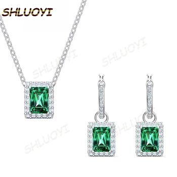 SHLUOYI Visoke kakovosti SWA, odlično retro slogu, zelena kristalni obesek, elegantna dama ogrlico, očarljive modni nakit