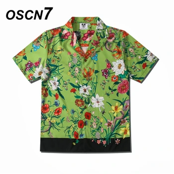 OSCN7 Priložnostne Tiskano Majico s Kratkimi rokavi Moški Ulica 2020 Havajih Plaži Oversize Ženske Modni Harujuku Srajce za Moške CSD31