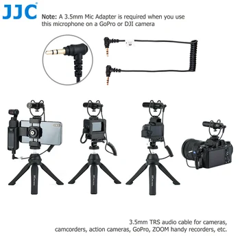 JJC Cardioid Mikrofon Za DSLR Mirrorless Kamere Video Kamere Telefonov, Tabličnih računalnikih Snemalniki Mikrofon Za Vloggers Intervju