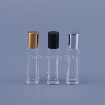 6pcs 5ML 10 ML Prenosni Kvadratnih Stekla Masaža Eterično Olje Parfum Povratne Steklenice Pakiranje Parfum Posodo