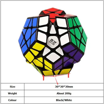 QIYI 3X3 Megaminxeds Magic Cube Črna Bela Hitrost Strokovno 12 Strani Puzzle Cubo Magico Izobraževalne Otroci Igrače, Kocke