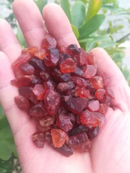 100 g naravno grobo rundum kamni in minerali, reiki healing kristalno surove rdeče granat za izdelavo nakita