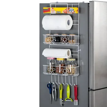 2020 Nove Multi-layer Predalni Hladilnik Kuhinjske Potrebščine za Gospodinjstvo, Začimbe in Omaro za Shranjevanje Strani Železa Steni Visi v Košarico Imetnika