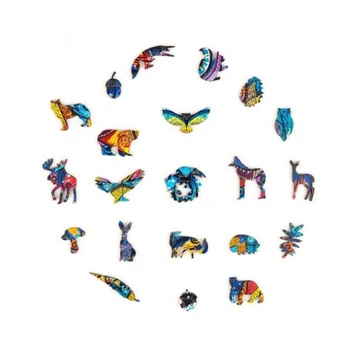 Edinstven Lesenih Uganke Jigsaw Za Odrasle Edinstveno Obliko Živali Sova 3D Puzzle Za Otroke, Izobraževalne Uganke Čudovito Interaktivni Darila