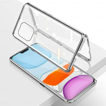 360 Magnetni Flip Case za iPhone Apple 12 Pro MAX iphone12 12pro 12max Dvojno Stransko Steklo Telefon Primeru Zajema iPhone i12 12 Mini