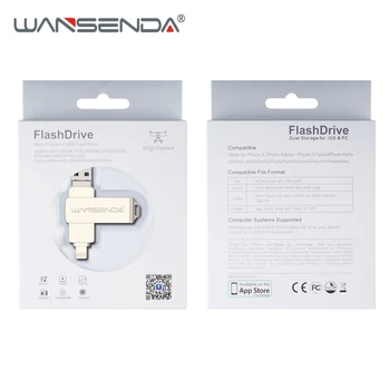WANSENDA OTG USB Flash Drive 3 v 1 USB3.0 & iOS in Micro usb Pen Drive 128GB 32GB 64GB 8GB 16GB Pendrive ključ USB Flash Disk